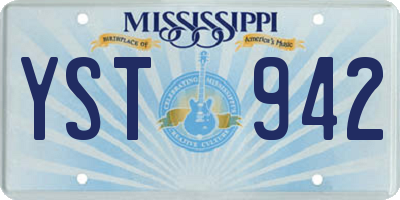 MS license plate YST942