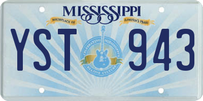 MS license plate YST943