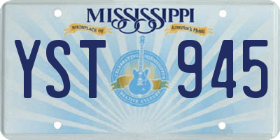 MS license plate YST945