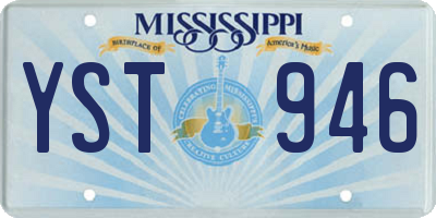 MS license plate YST946