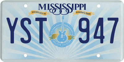 MS license plate YST947
