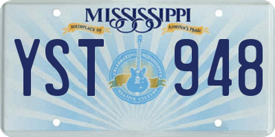 MS license plate YST948