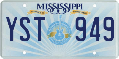 MS license plate YST949