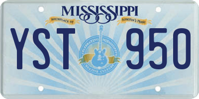 MS license plate YST950