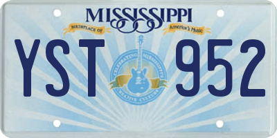 MS license plate YST952