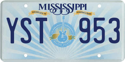 MS license plate YST953