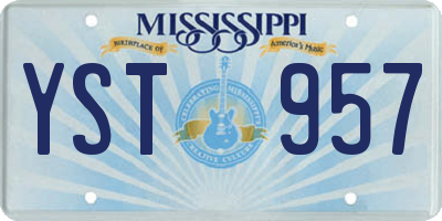 MS license plate YST957
