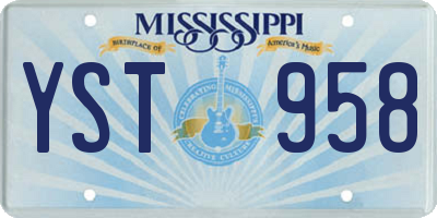 MS license plate YST958