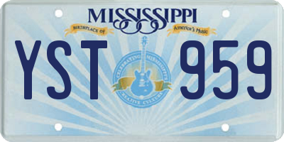 MS license plate YST959