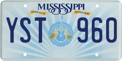 MS license plate YST960