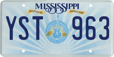 MS license plate YST963