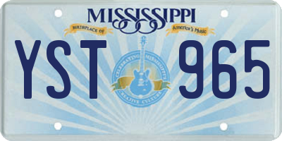 MS license plate YST965