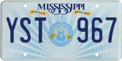MS license plate YST967