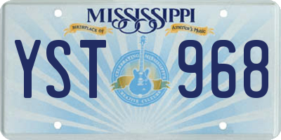 MS license plate YST968