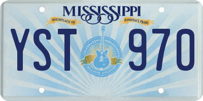 MS license plate YST970