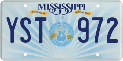 MS license plate YST972