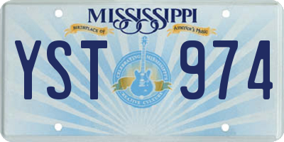 MS license plate YST974