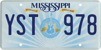 MS license plate YST978
