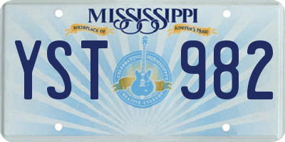 MS license plate YST982