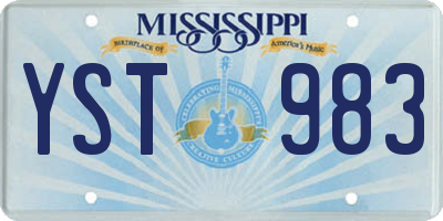 MS license plate YST983