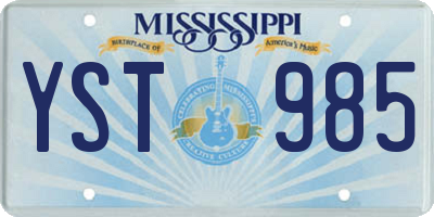 MS license plate YST985