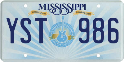 MS license plate YST986