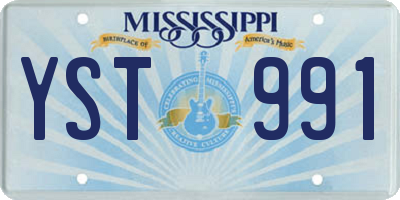 MS license plate YST991