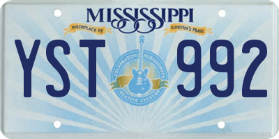 MS license plate YST992