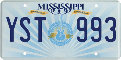 MS license plate YST993