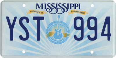 MS license plate YST994