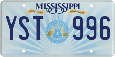 MS license plate YST996