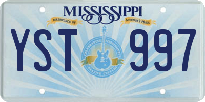 MS license plate YST997