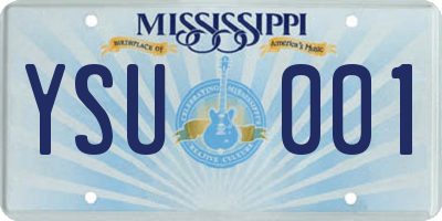 MS license plate YSU001