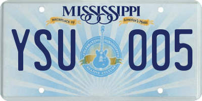 MS license plate YSU005
