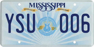 MS license plate YSU006
