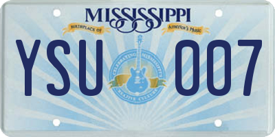 MS license plate YSU007