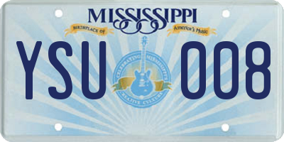MS license plate YSU008