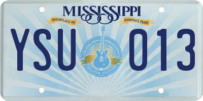 MS license plate YSU013