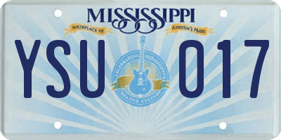 MS license plate YSU017