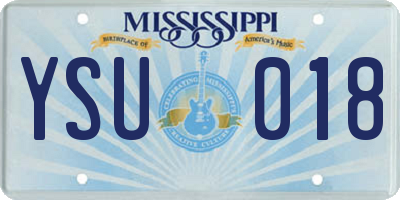 MS license plate YSU018