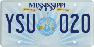MS license plate YSU020