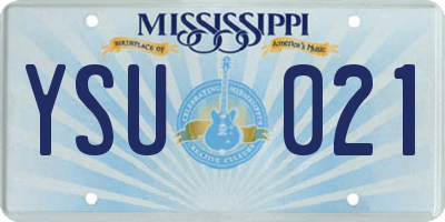 MS license plate YSU021