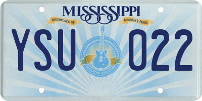 MS license plate YSU022