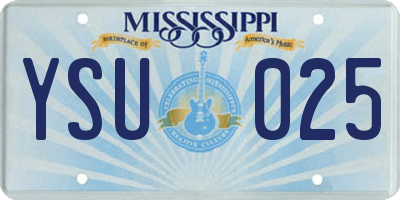 MS license plate YSU025