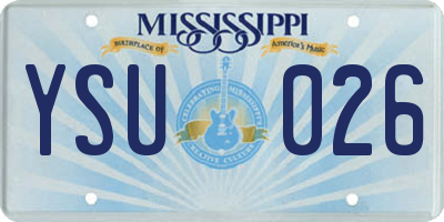 MS license plate YSU026