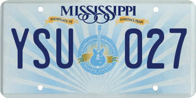 MS license plate YSU027