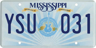 MS license plate YSU031