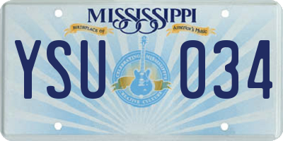 MS license plate YSU034