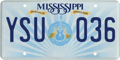 MS license plate YSU036