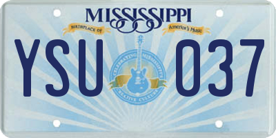 MS license plate YSU037